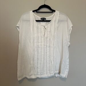Elegant White Pleated Blouse